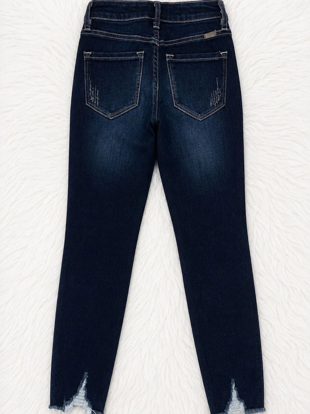 Kancan High Rise Dark Wash Distressed Skinny Jeans Size 0/23